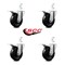 Service Caster 4 Inch Hard Rubber Wheel Swivel 7/8 Inch Square Stem Caster Set Total Lock Brake SCC-SQTTL20S414-HRS-78-4 - alternate 2